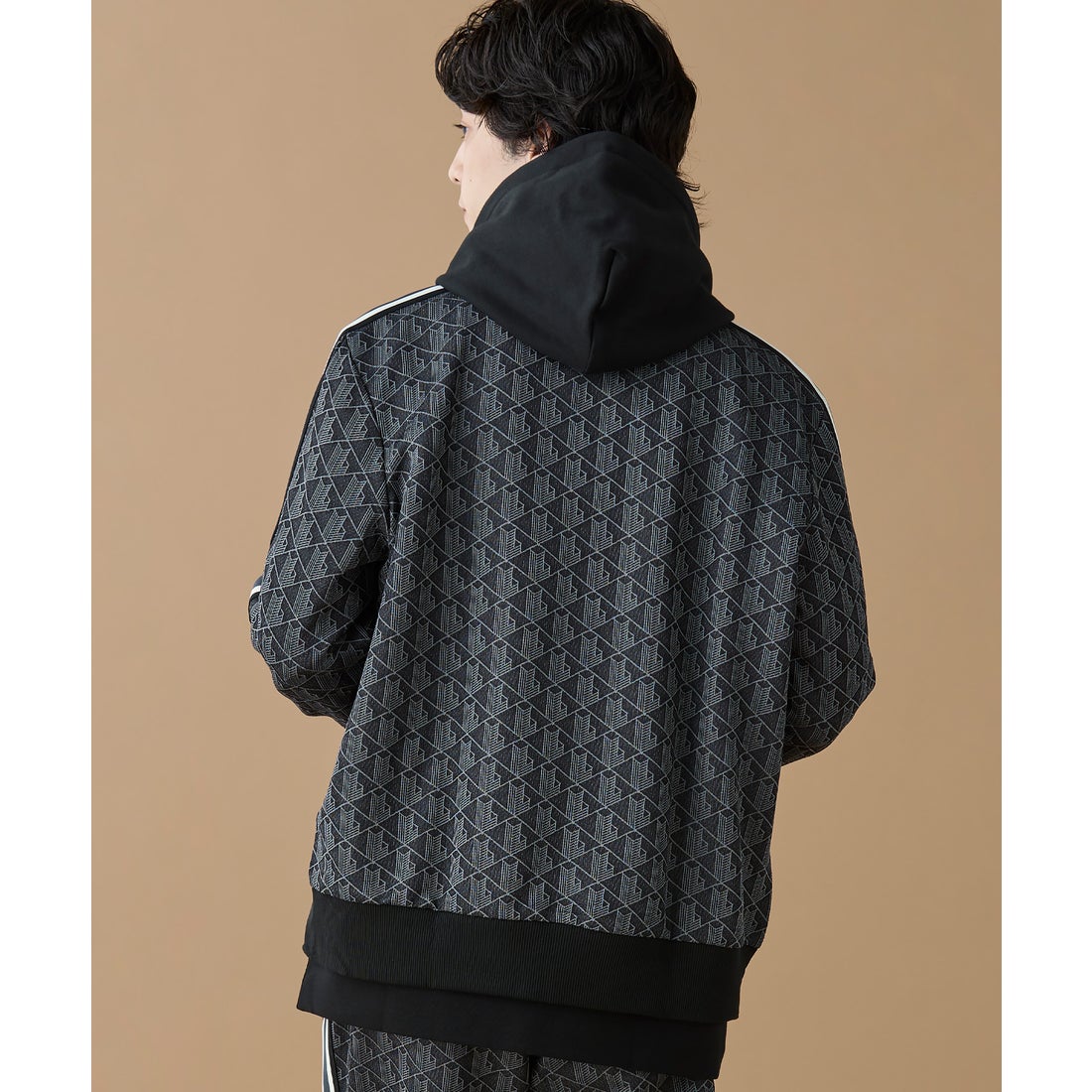 ラコステ LACOSTE モノグラムジャカードトラックジャケット （ベージュ