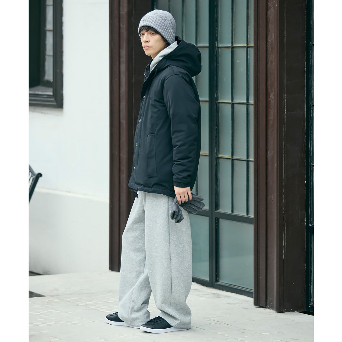 ラコステ LACOSTE 耐水透湿ダウンジャケット（ブラック