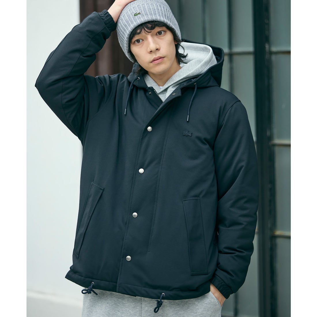 ラコステ LACOSTE 耐水透湿ダウンジャケット（ダークネイビー