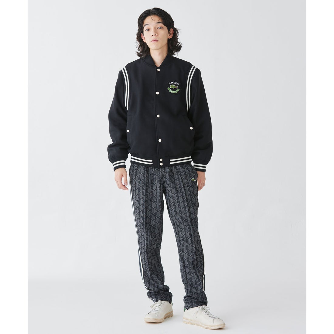 ラコステ LACOSTE ウールバーシティジャケット（ブラック