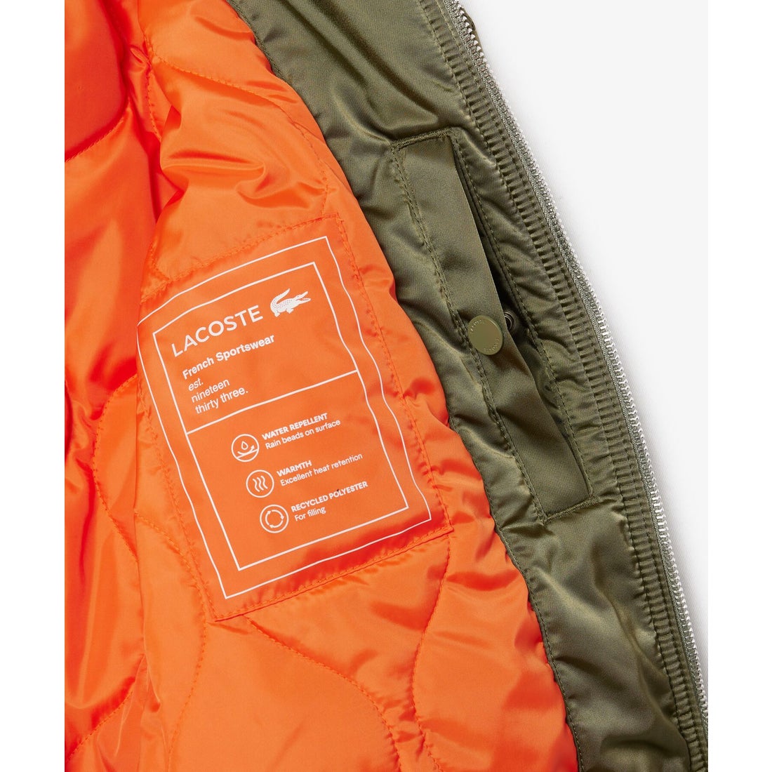 ラコステ LACOSTE 撥水ボンバージャケット（ブラック） -ファッション