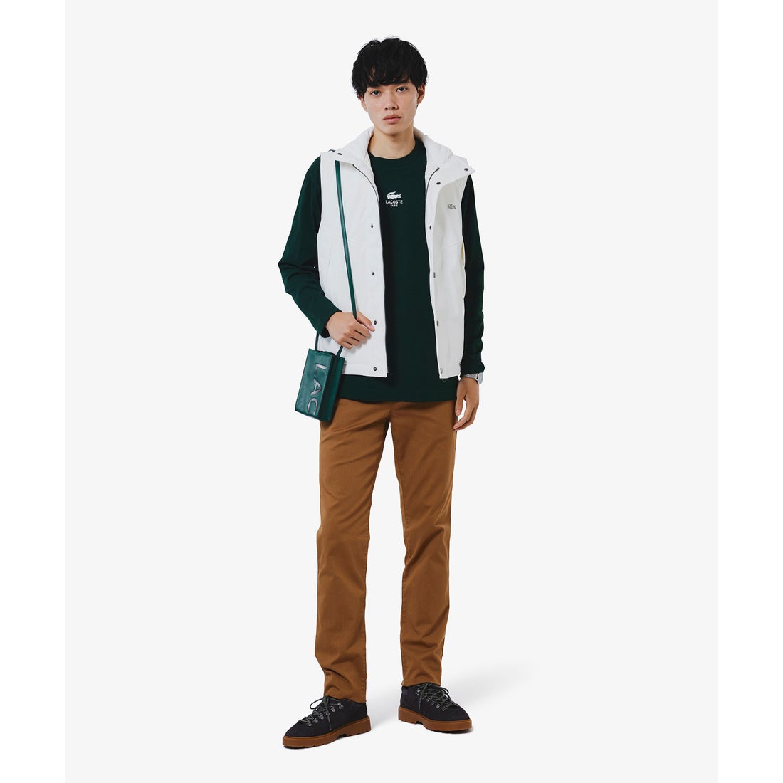 ラコステ LACOSTE 耐水透湿ダウンベスト（ブラック） - ファッション