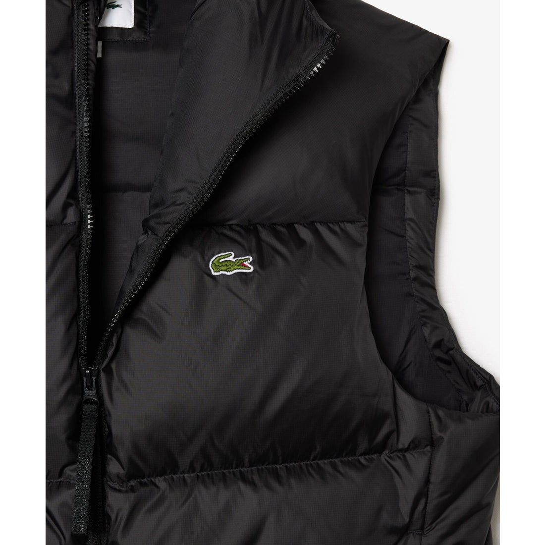 ラコステ LACOSTE バックステッチダウンベスト（ブラック