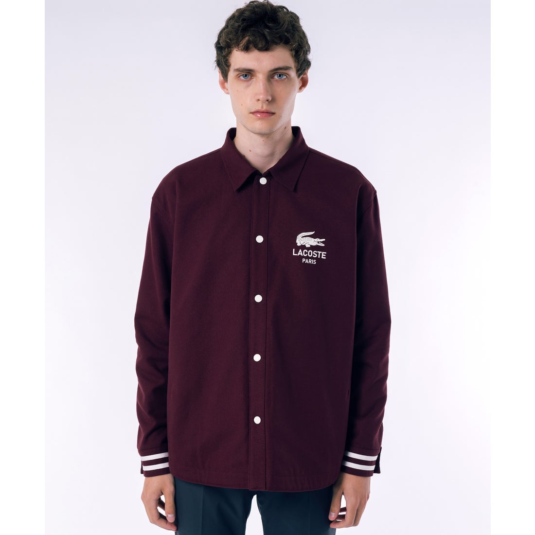 ラコステ LACOSTE コーチ×バーシティ リバーシブルジャケット（ワイン