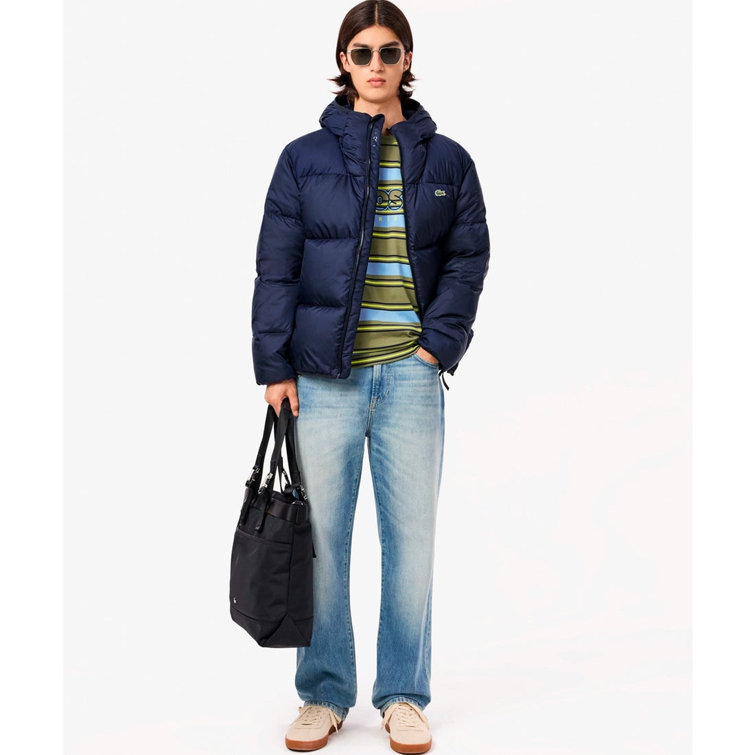 ラコステ LACOSTE バックステッチダウンジャケット（ブラック