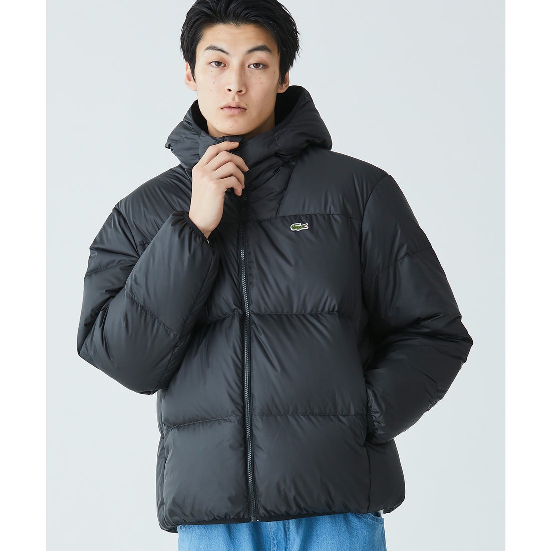 ラコステ LACOSTE バックステッチダウンジャケット（ダークネイビー
