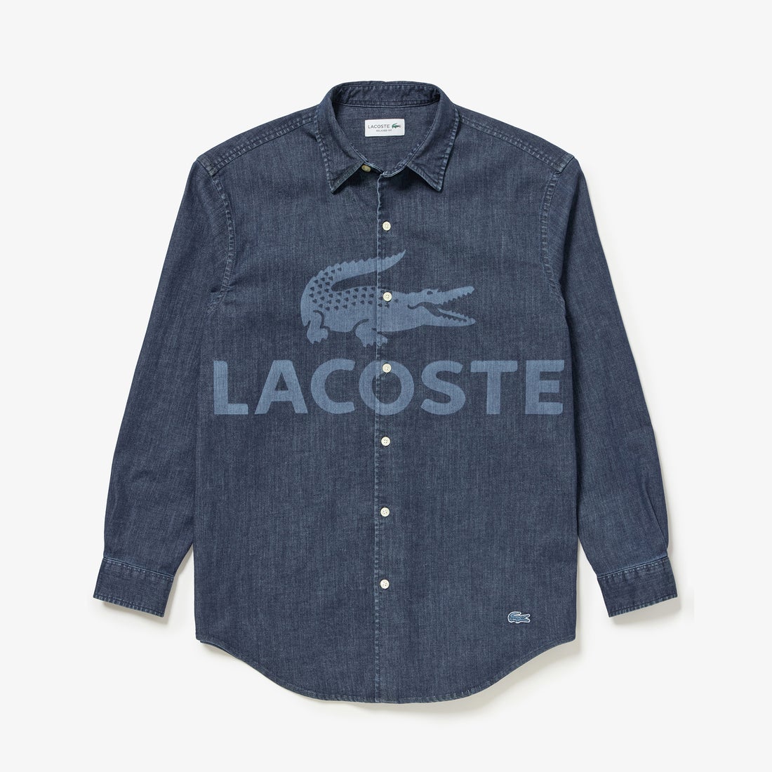 ラコステ LACOSTE オーバーサイズグラフィックデニムシャツ （ダーク