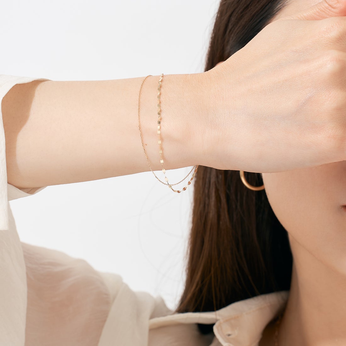 エルアンドコー L&Co. K10チェーンブレスレット （イエローゴールド