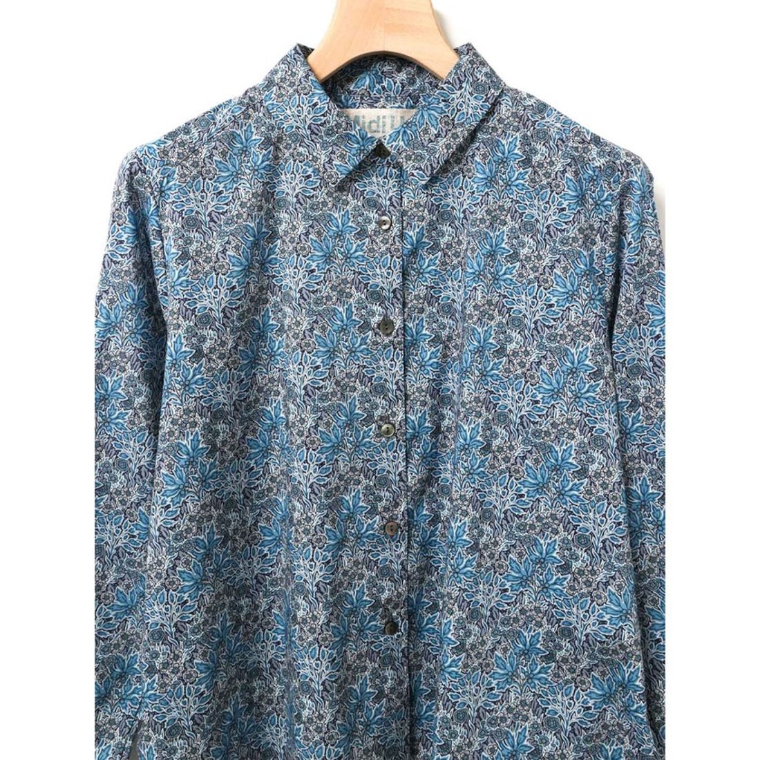 ミディウミ MidiUmi MidiUmi リバティプリントシャツ （ブルー(color31