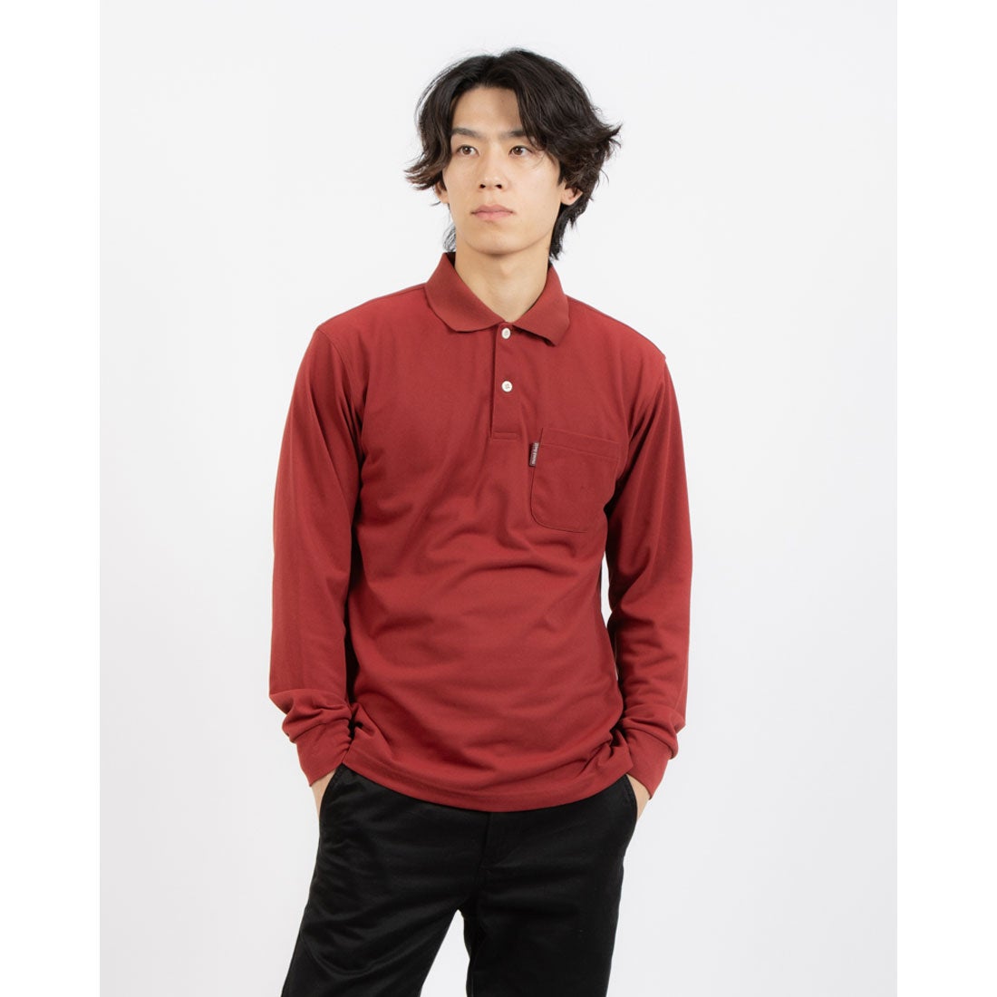 モンベル mont-bell ロングスリーブ ポロシャツ Men's （ワインレッド