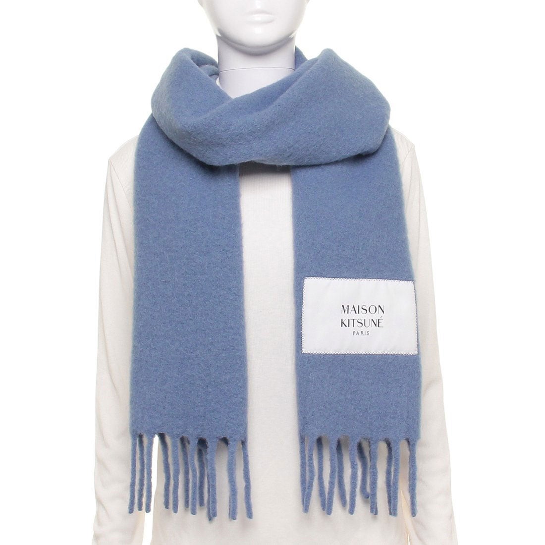 メゾンキツネ MAISON KITSUNE マフラー ブルー レディース MAISON