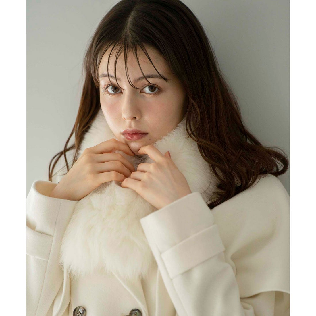 ノエラ NOELA ケープ2WAYミディウールコート （オフホワイト