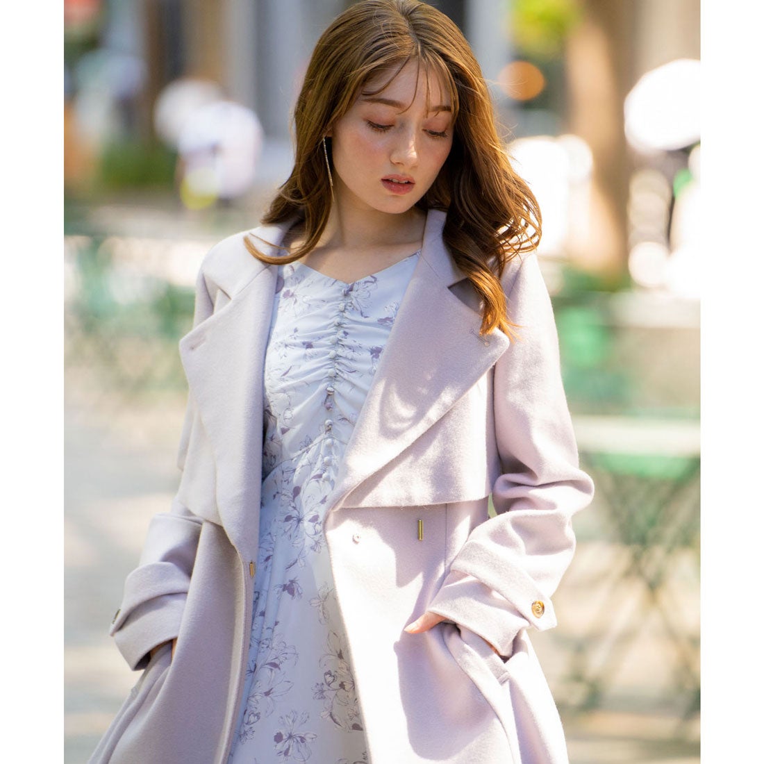 ノエラ NOELA 2WAYカラーバックプリーツウールトレンチコート