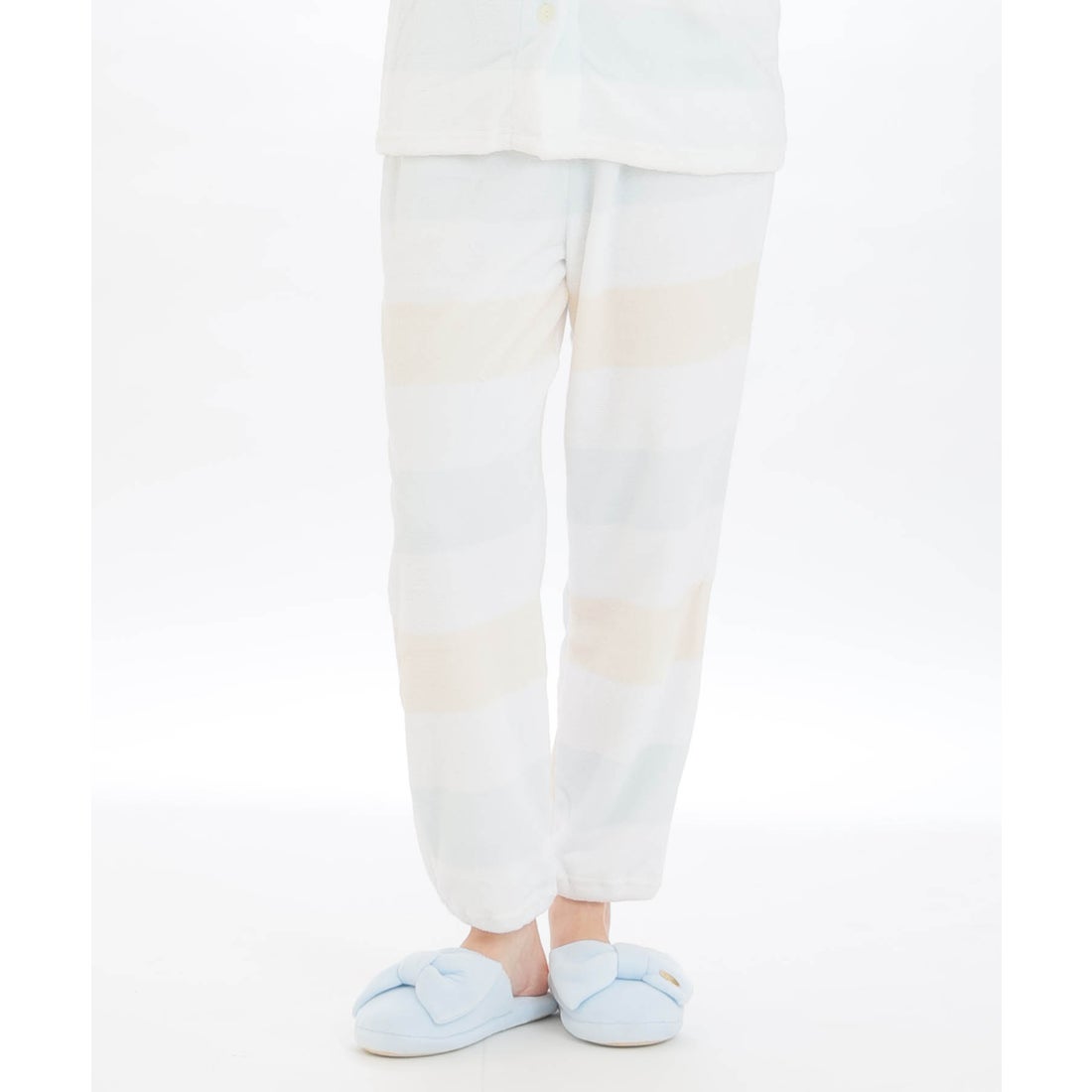 ナルエー Narue スノーパウダーカラフルボーダーシャツパジャマ