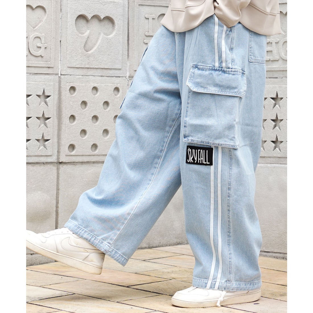 ワンフォークロージング 1111clothing ◇バルーンカーゴ ラインパンツ