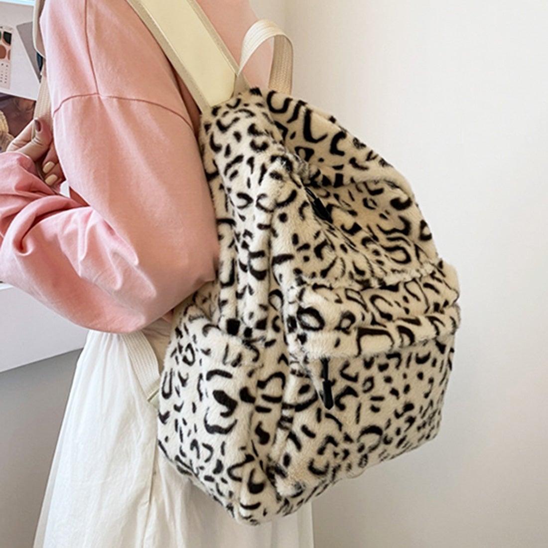 スタイルブロック STYLEBLOCK レオパード柄もこもこリュックサック