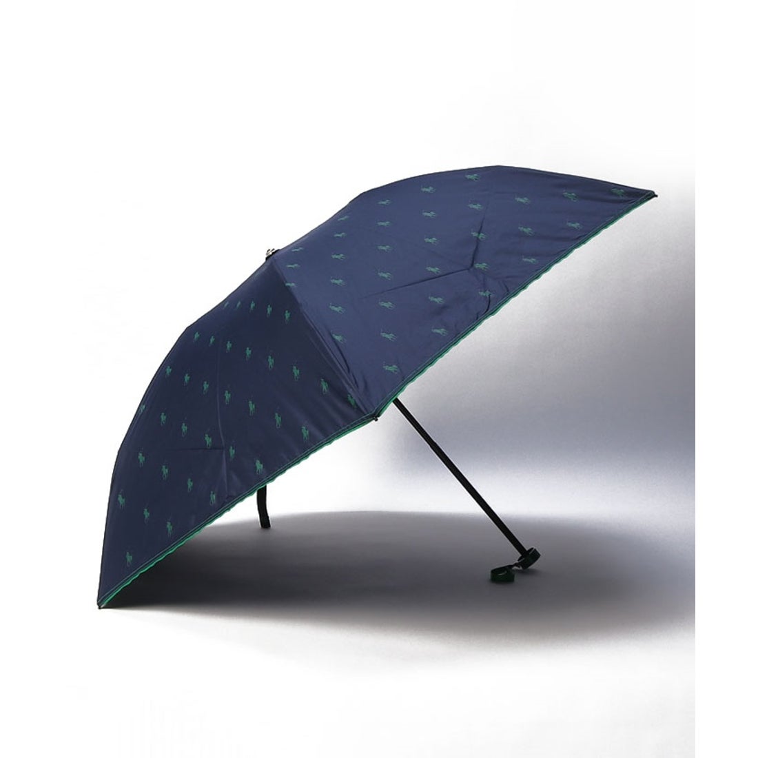 POLO RALPH LAUREN 折りたたみ傘 無地×ロゴ （ネイビーブルー