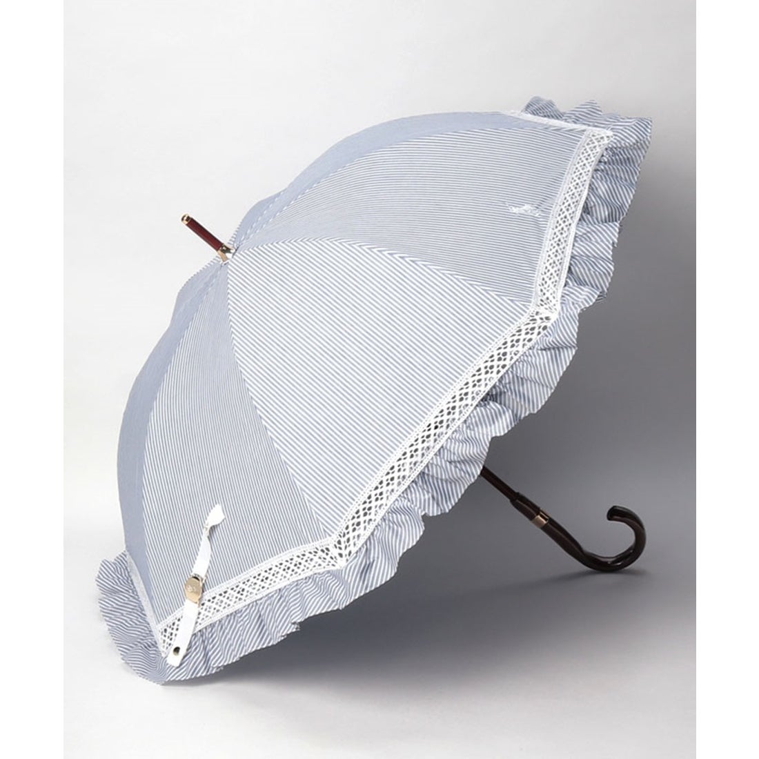 POLO RALPH LAUREN 晴雨兼用日傘 ストライプフリル （ディープブルー