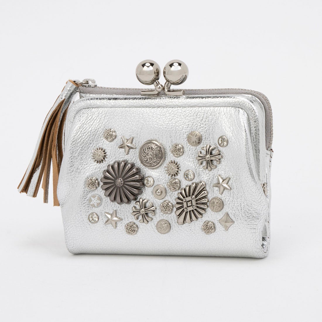 ペルケ perche マルチスタッズがま口二つ折りウォレット （SV