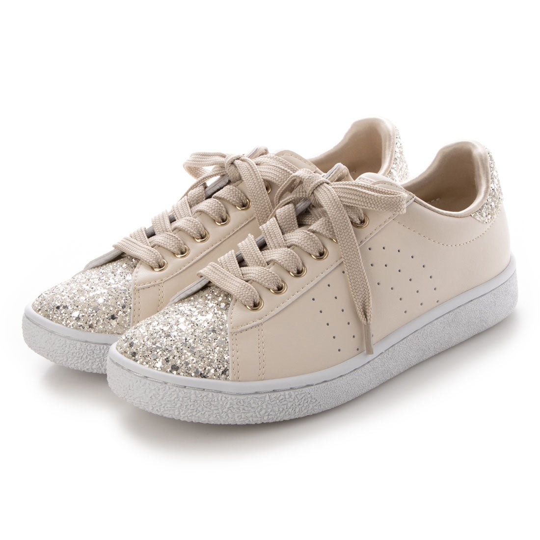 ＋diana プラスダイアナ +diana ビジュー付きグリッタースニーカー