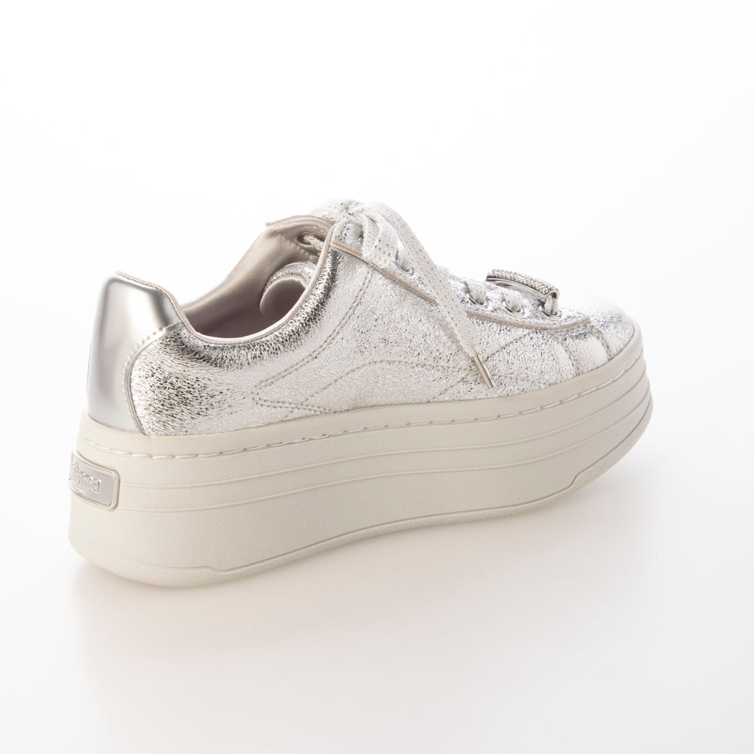 プラスダイアナ ＋diana 厚底プラットフォームスニーカー （シルバー箔