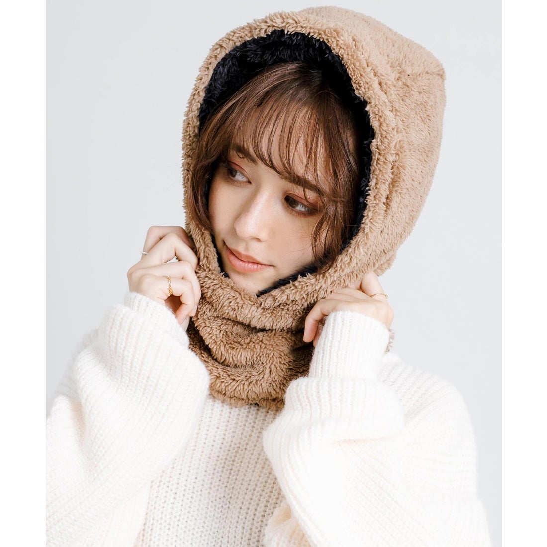 ロッキーモンロー Rocky Monroe フードウォーマー ボア フリース