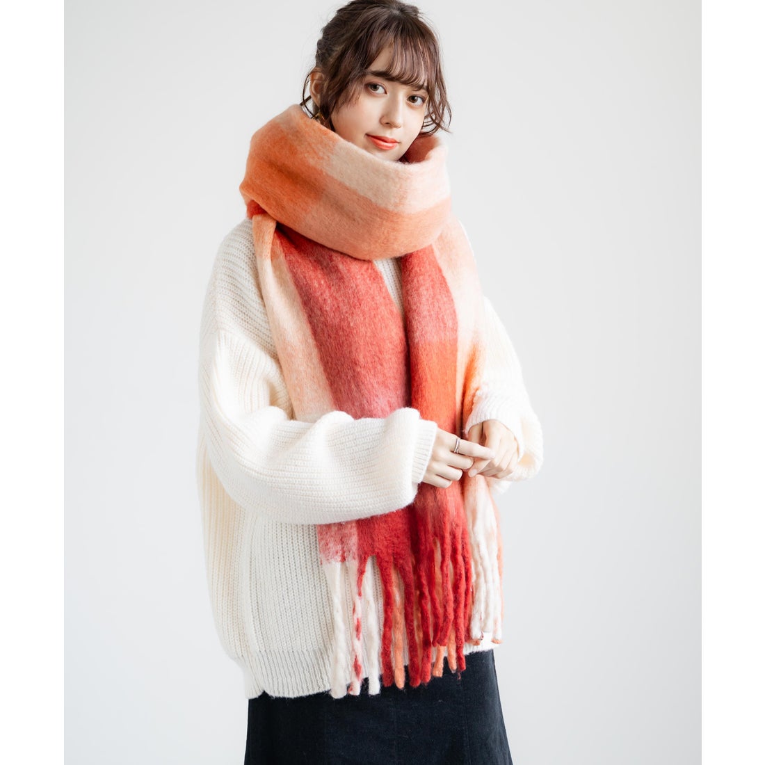 ロッキーモンロー Rocky Monroe フリンジマフラー ボリュームストール