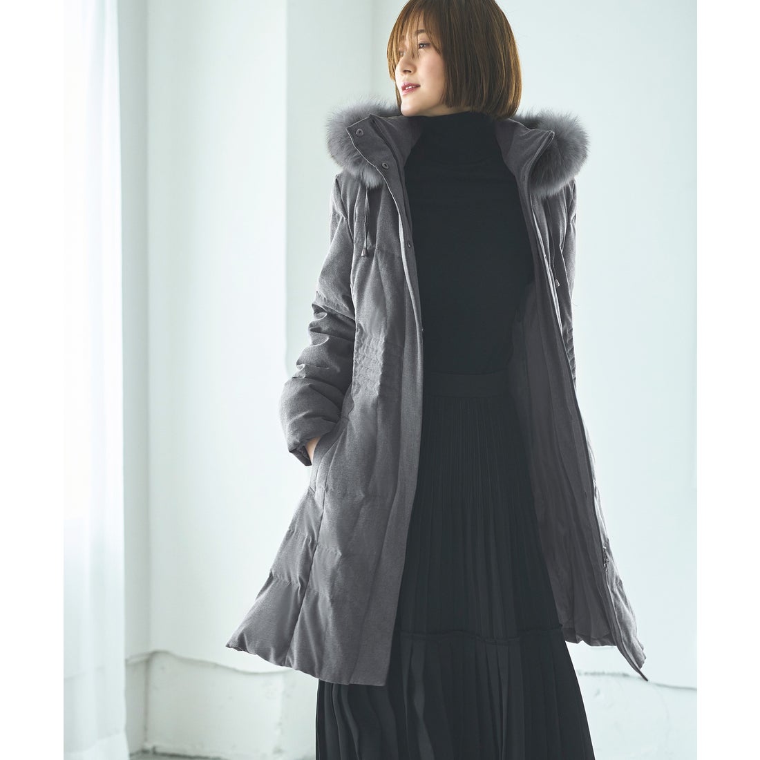 ルイルエブティック RUIRUE BOUTIQUE フォックスファー付きダウン