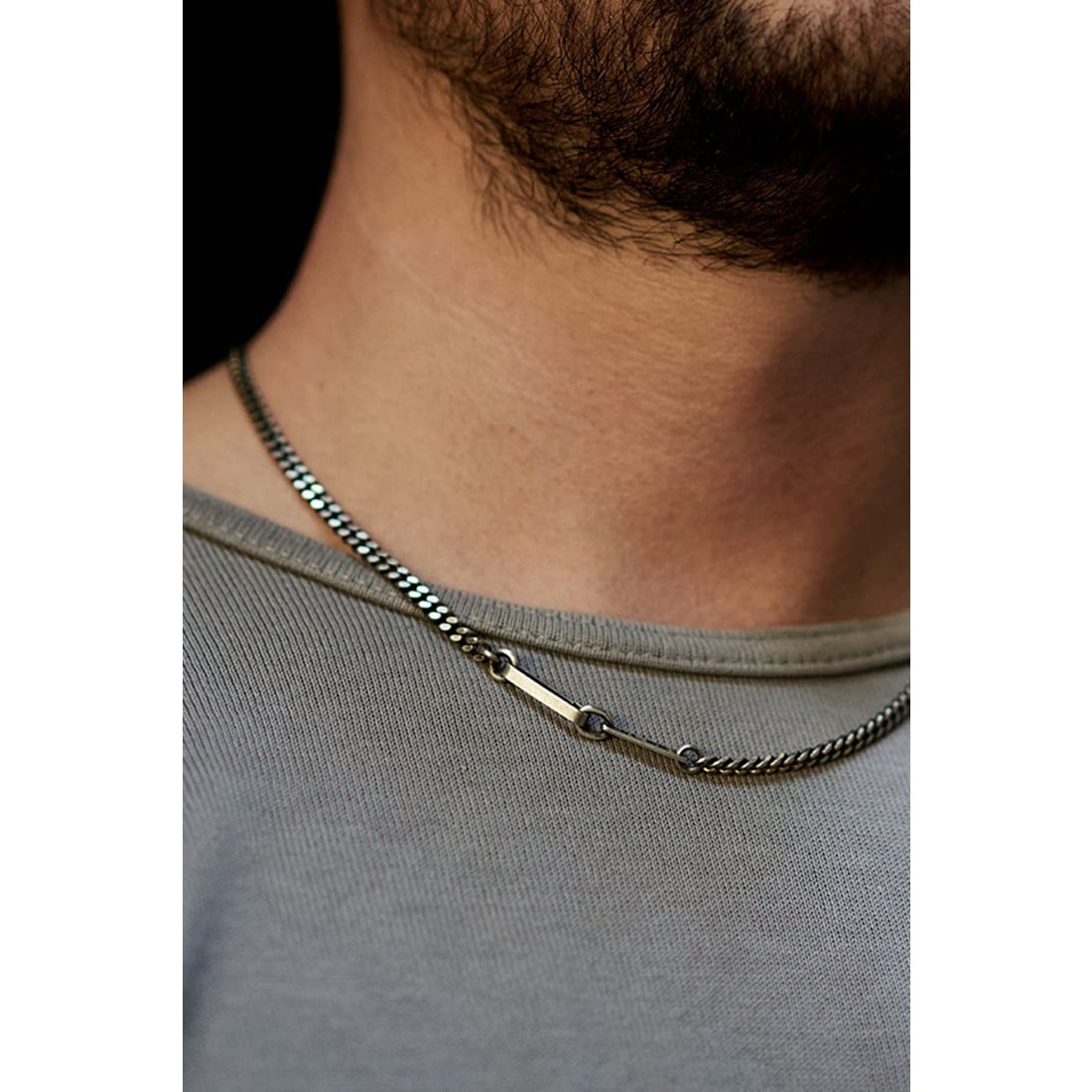 WERKSTATT:MUNCHEN necklace curb chain snap link （silver） -FASCINATE