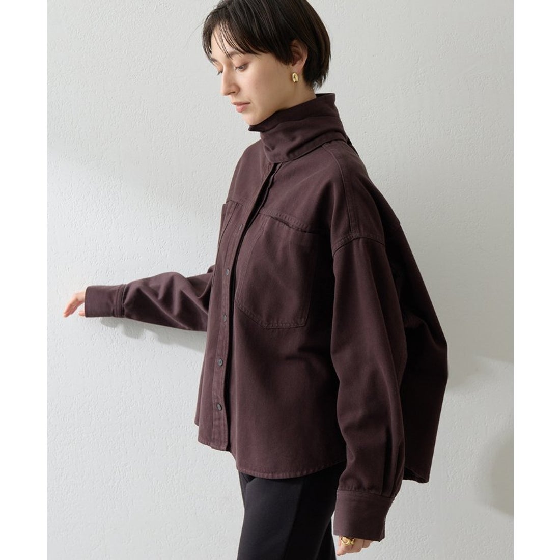 ウィムガゼット Whim Gazette デニムボウタイシャツ （brown） -靴