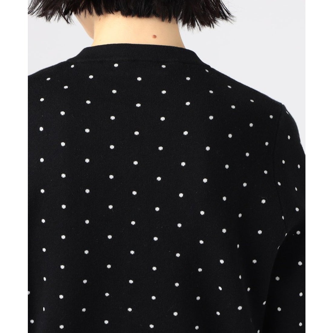 キャバン CABaN CABaN コットンカシミヤ ドットジャカードクルーネック