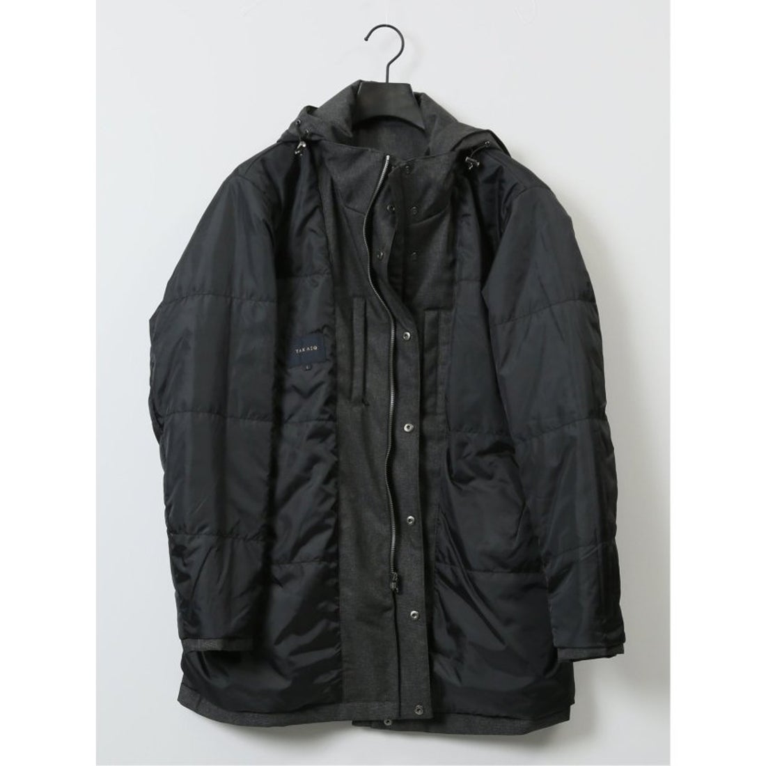 TAKA-Q JUST SPEC フード脱着 ハーフコート （紺） メンズ ブルゾン