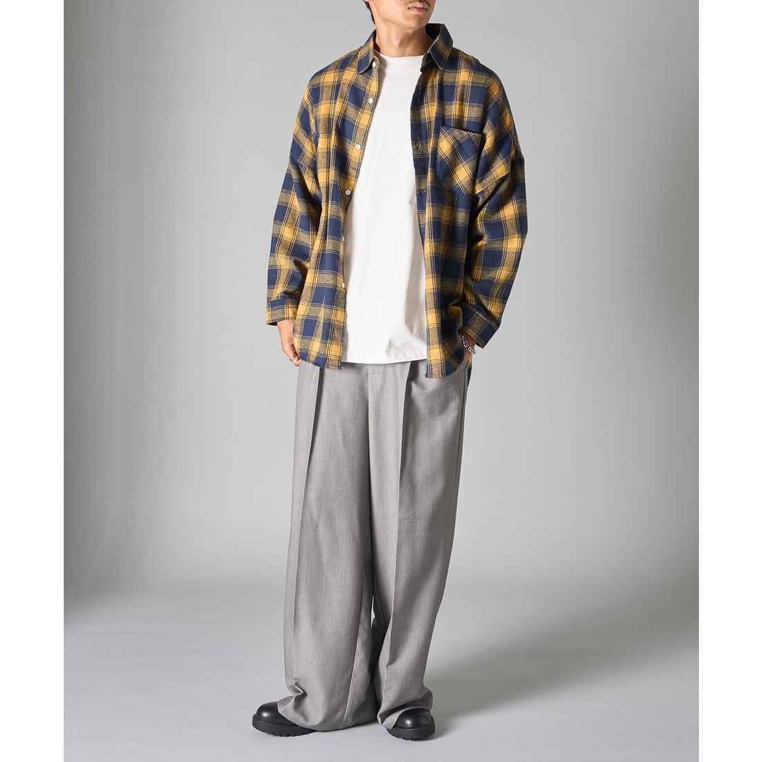 MAISON CLUB 【SETUP7】ライトネル チェックシャツ シャツ 長袖 ビッグ