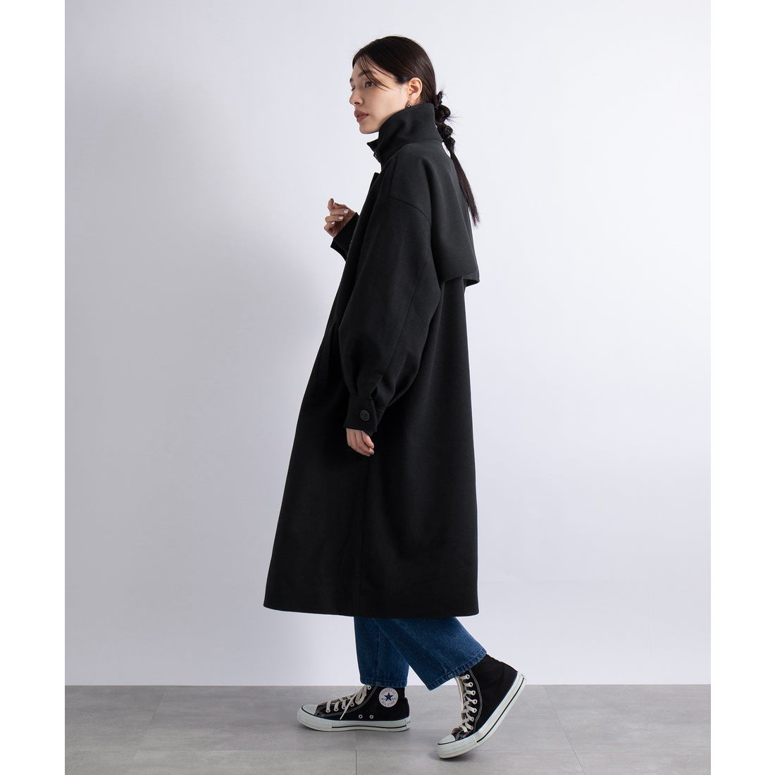 MAISON BREEZE 【SETUP7】アウター スタンドカラーコート 長袖 ロング