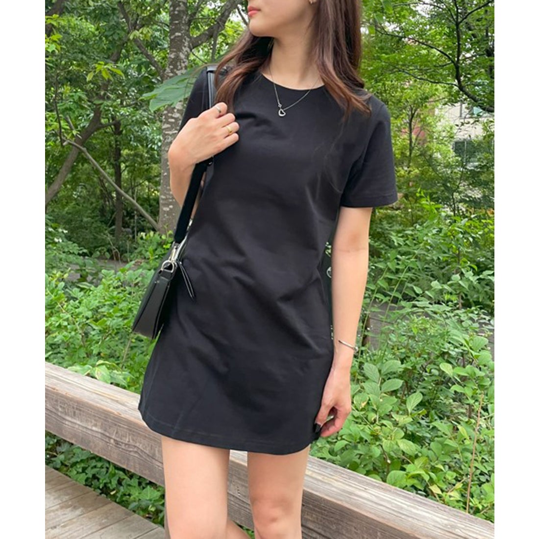 MAISON BREEZE 【SETUP7】シンプル 半袖 ミニワンピース ミニ丈