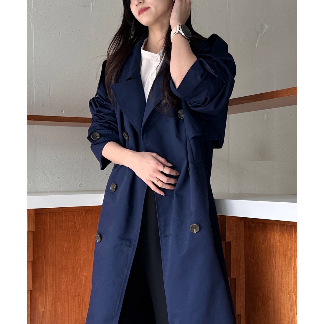 MAISON BREEZE 【SETUP7】アウター トレンチコート ダブルブレスト