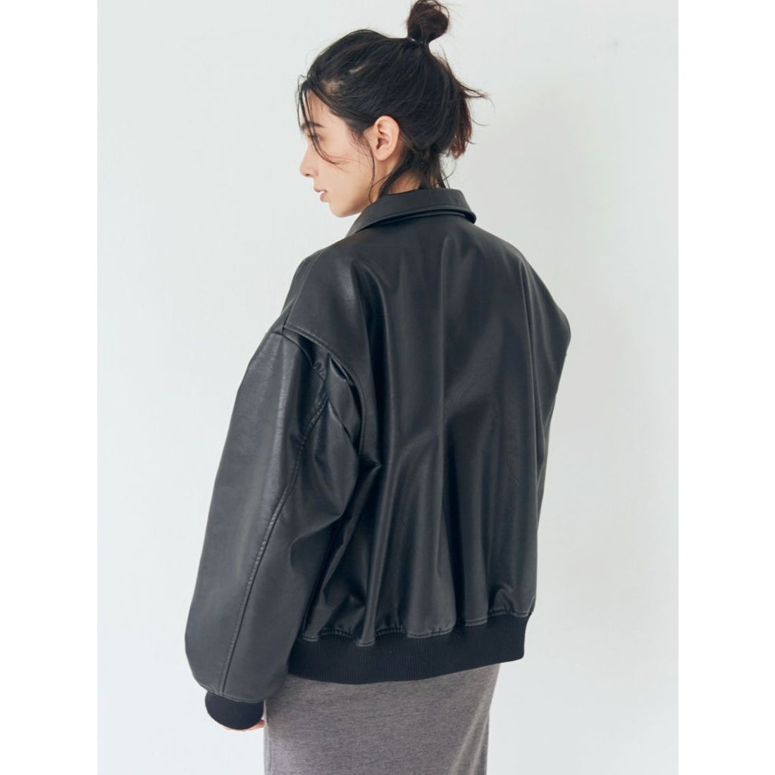 アングリッド Ungrid フェイクレザーブルゾン （ブラック