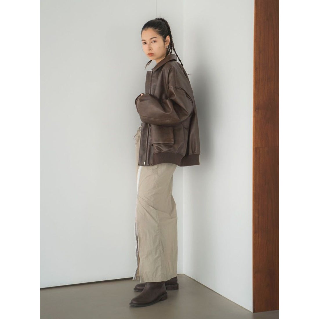 アングリッド Ungrid フェイクレザーブルゾン （ブラック