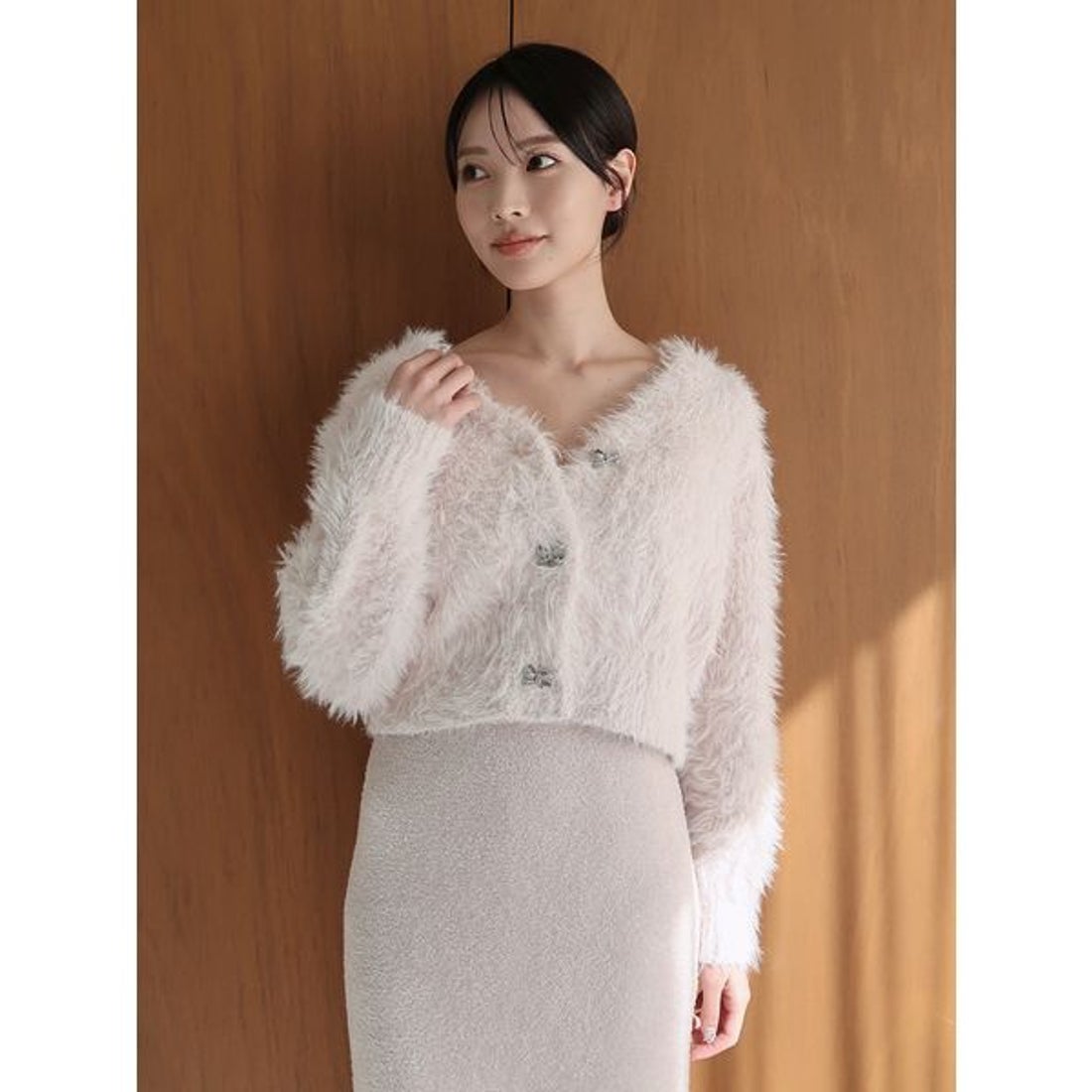 スナイデルホーム SNIDEL HOME シャギーカーディガン×ワンピースセット