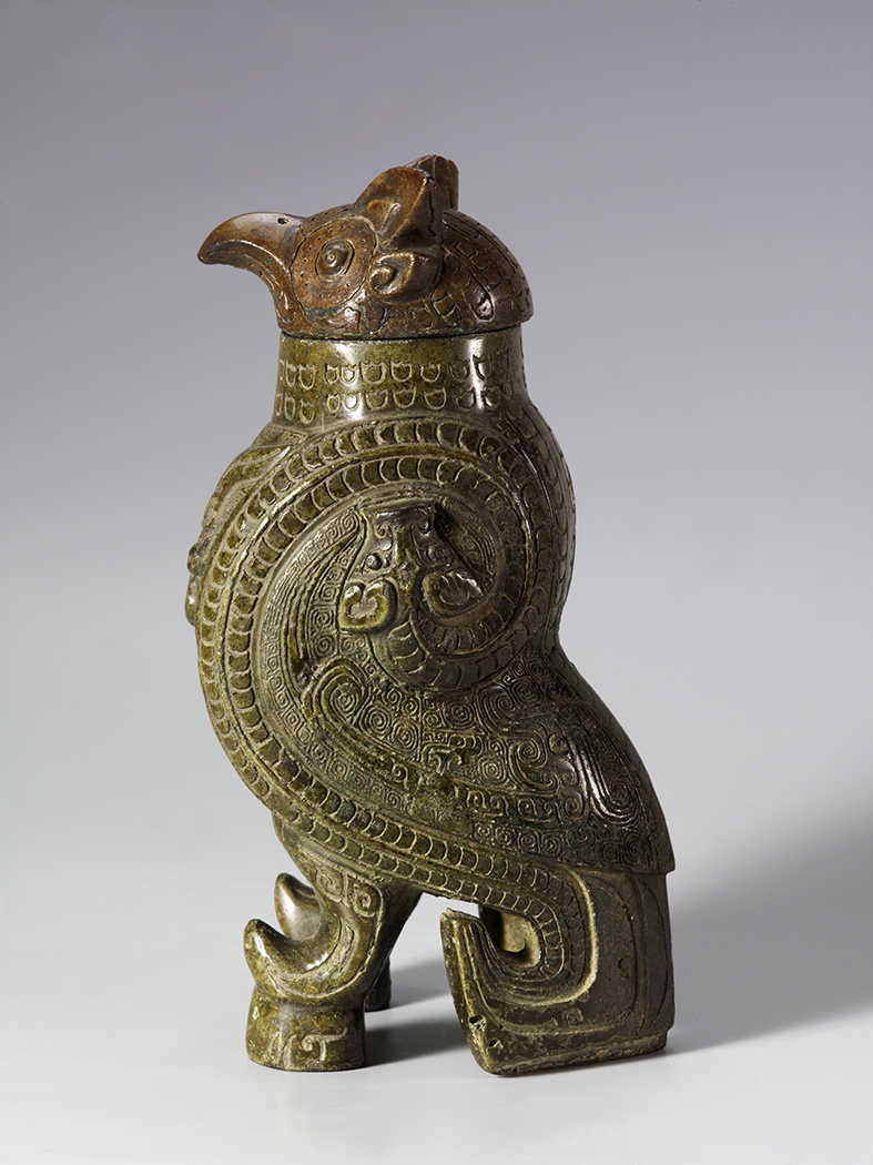 中国美術 骨董アンティーク 石彫 置物 装飾品 灰皿 小物入 木製台座付