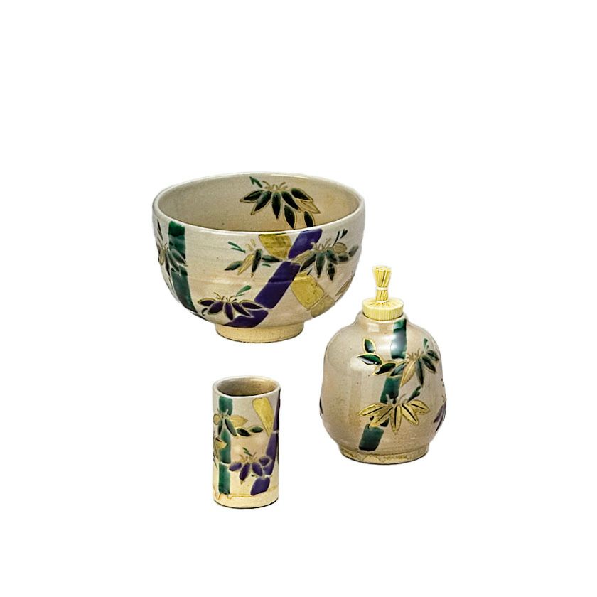 三点セット（茶碗・振出・茶巾筒） | 千年の香り 千紀園