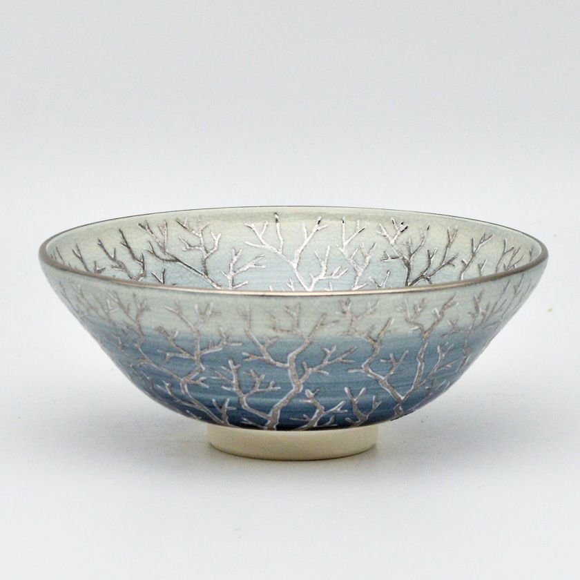 茶道具 平茶碗（ひらちゃわん） 平茶碗 仁清 珊瑚 山岡 善高 | 千年の