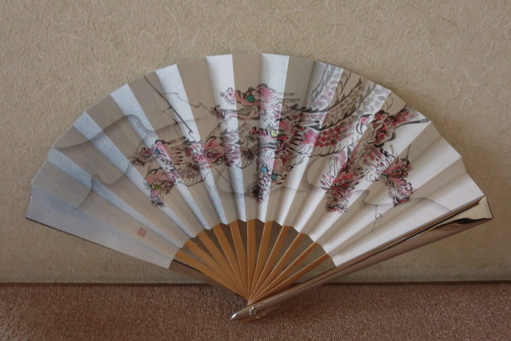 鉄扇(ステンレス扇)一尺 逸品入魂手描き絵シリーズ | 鉄扇・扇子の扇八郎