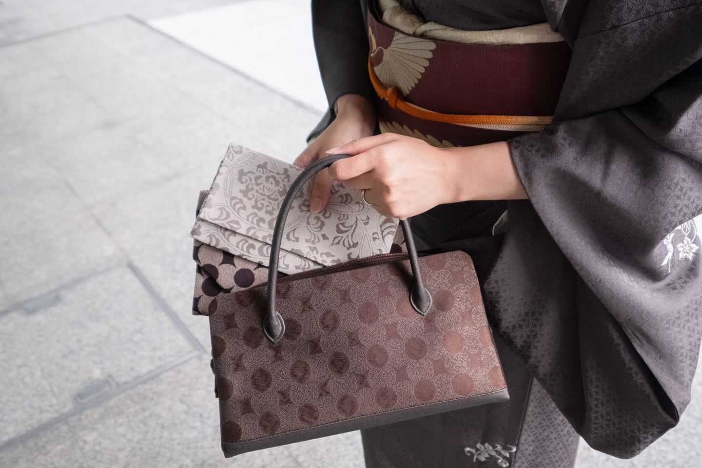 漢錦の利休バッグ】漢錦洋花柄| 仙福屋宗介