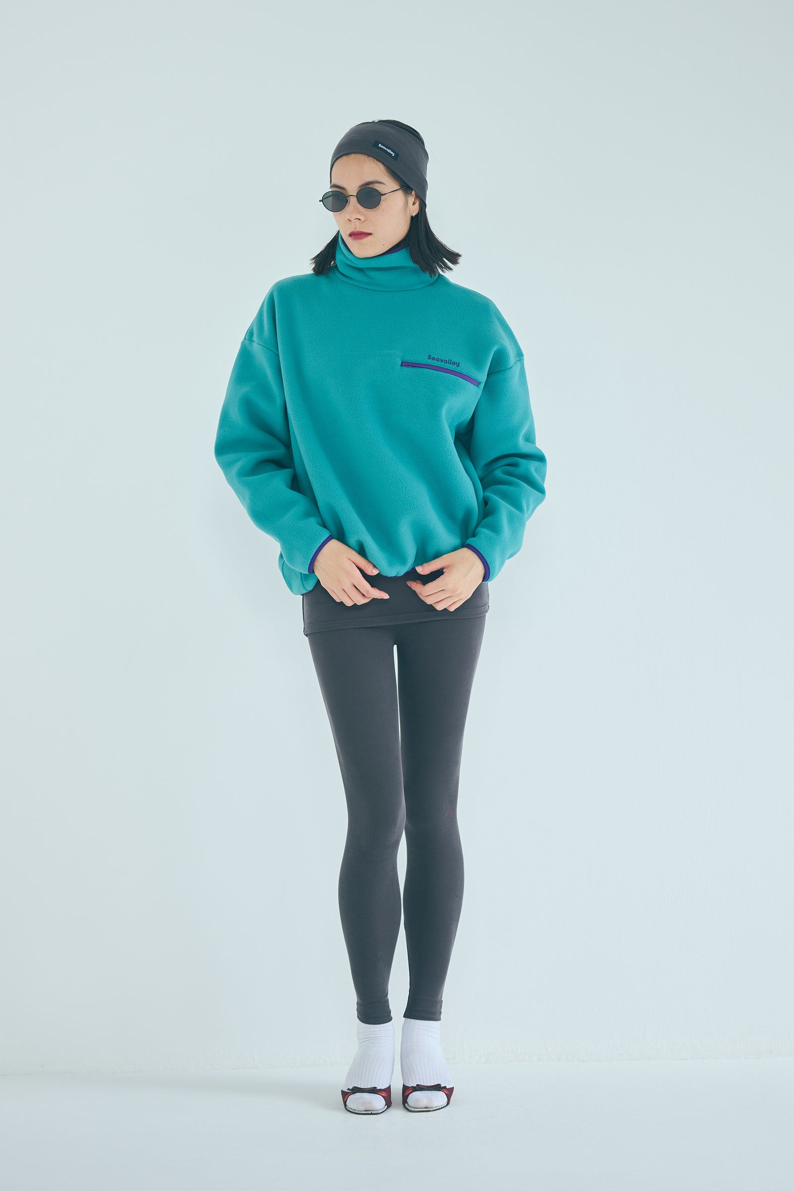 SEA SEAVALLEY RECYCLED FLEECE HIGH NECK PULLOVER