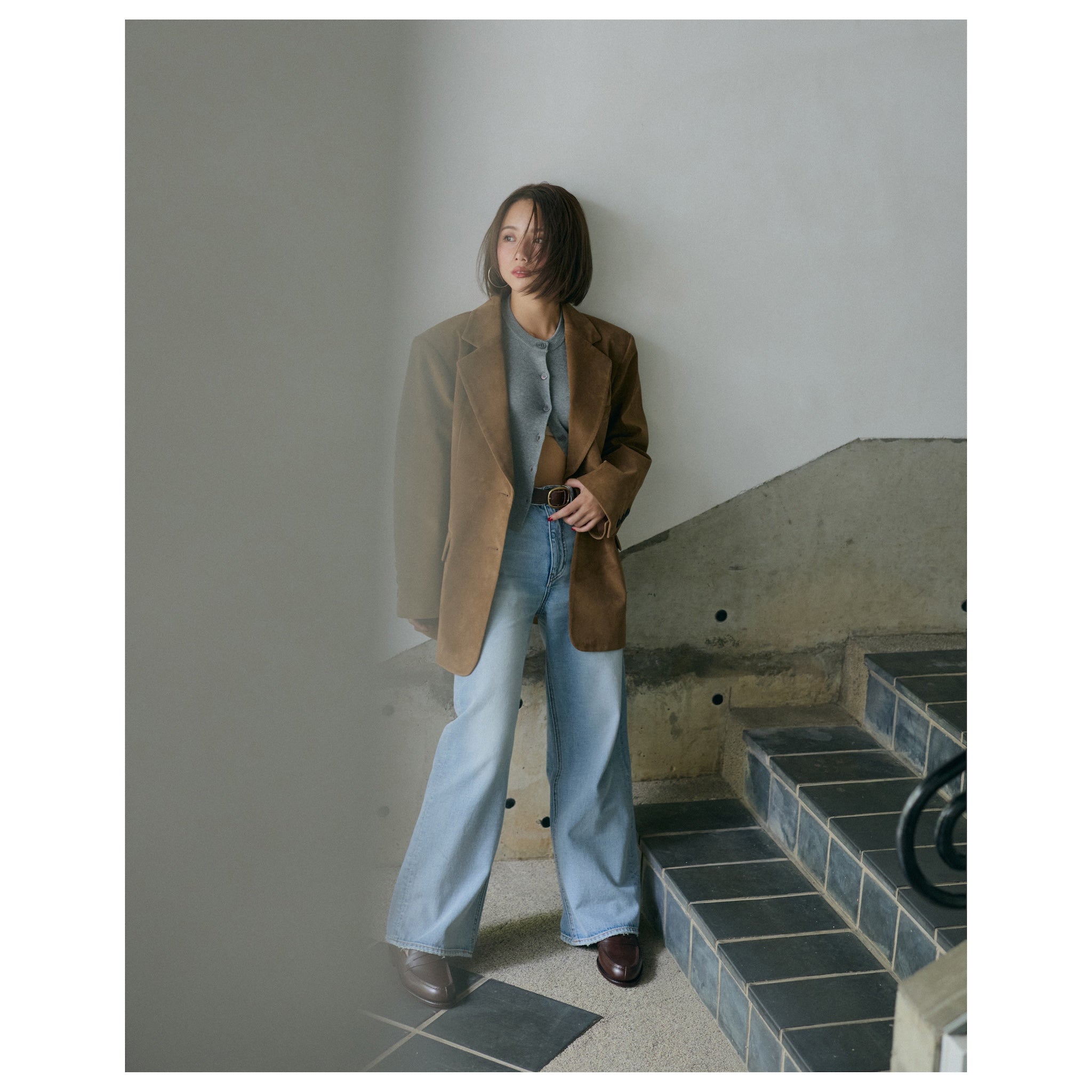 collab スエードライクオーバージャケット