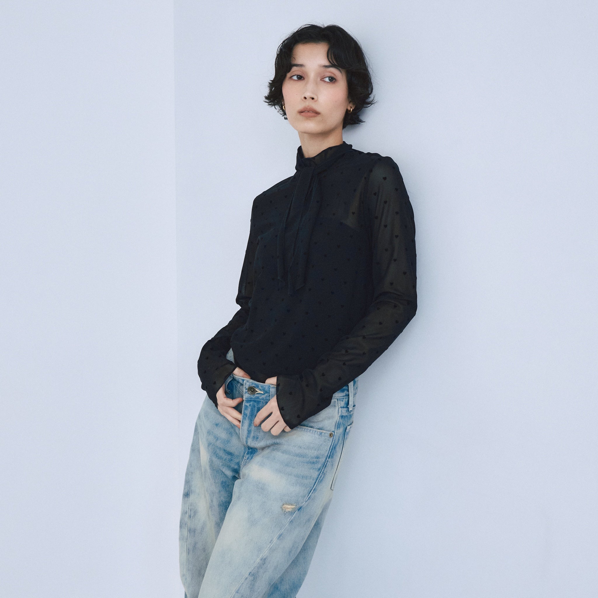 フロッキーMulti Patternハイネックトップス