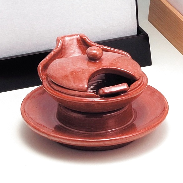 通販販売【茶道具・夜咄】 するめ瓦 赤楽 *川嵜和楽*松楽窯* 茶事*茶会