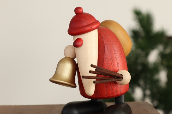鐘持ちサンタ – ドイツ・ザイフェンの木のおもちゃ seiffen
