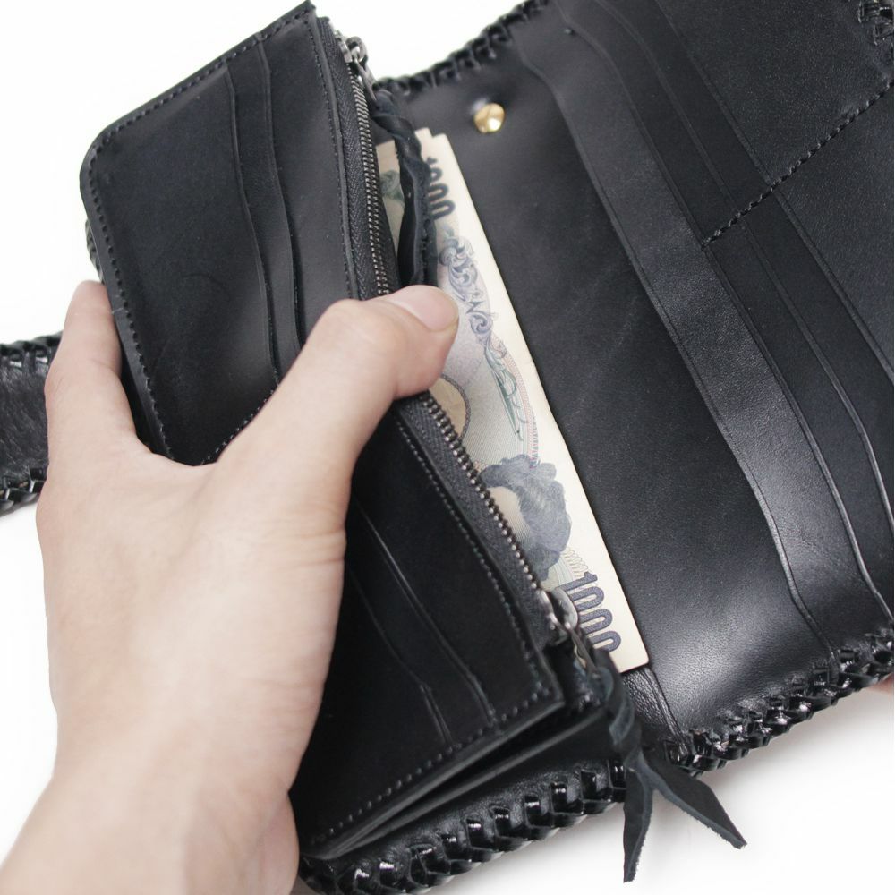 バイカーズウォレット05 カウレザー ブラック（牛革）│メンズ革小物